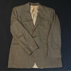 Lauren Ralph Lauren Men's Sport Coat Blazer Two Button Brown Plaid Wool Size 44R